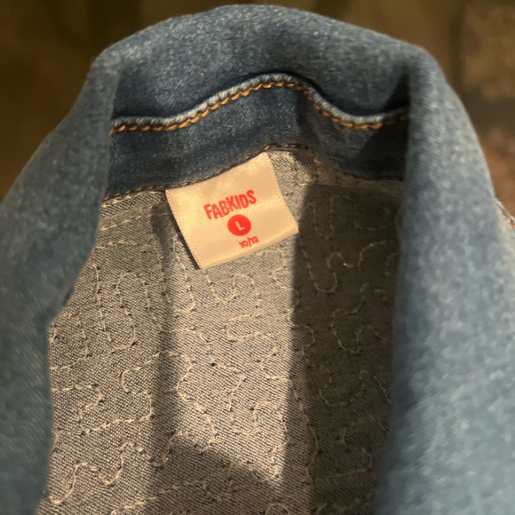 Fab Kids Size L sequin blue Jean jacket - Picture 4 of 4